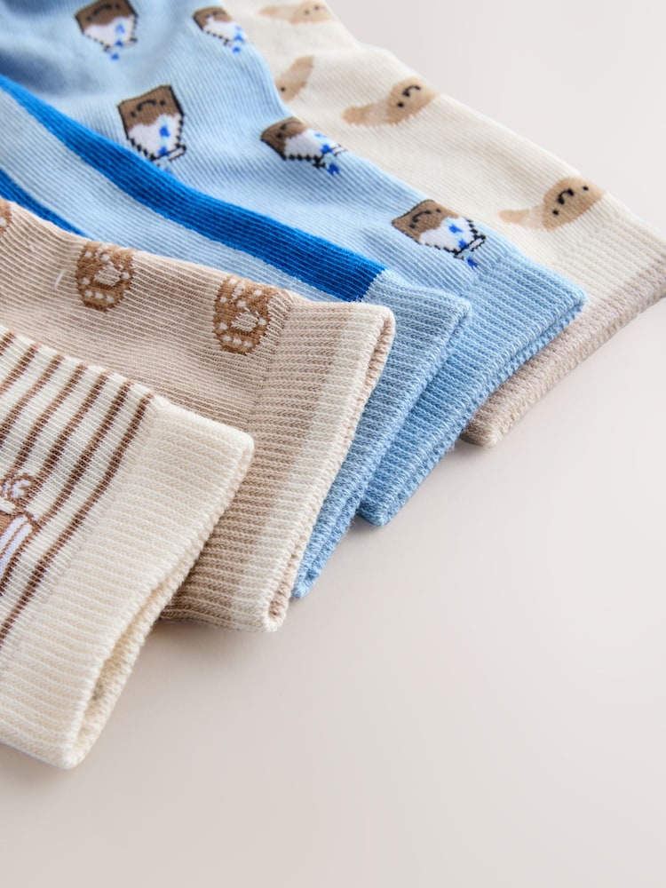 Blue/Neutral Food - 卡通棉质袜子 5 包 - 3的图像2｝