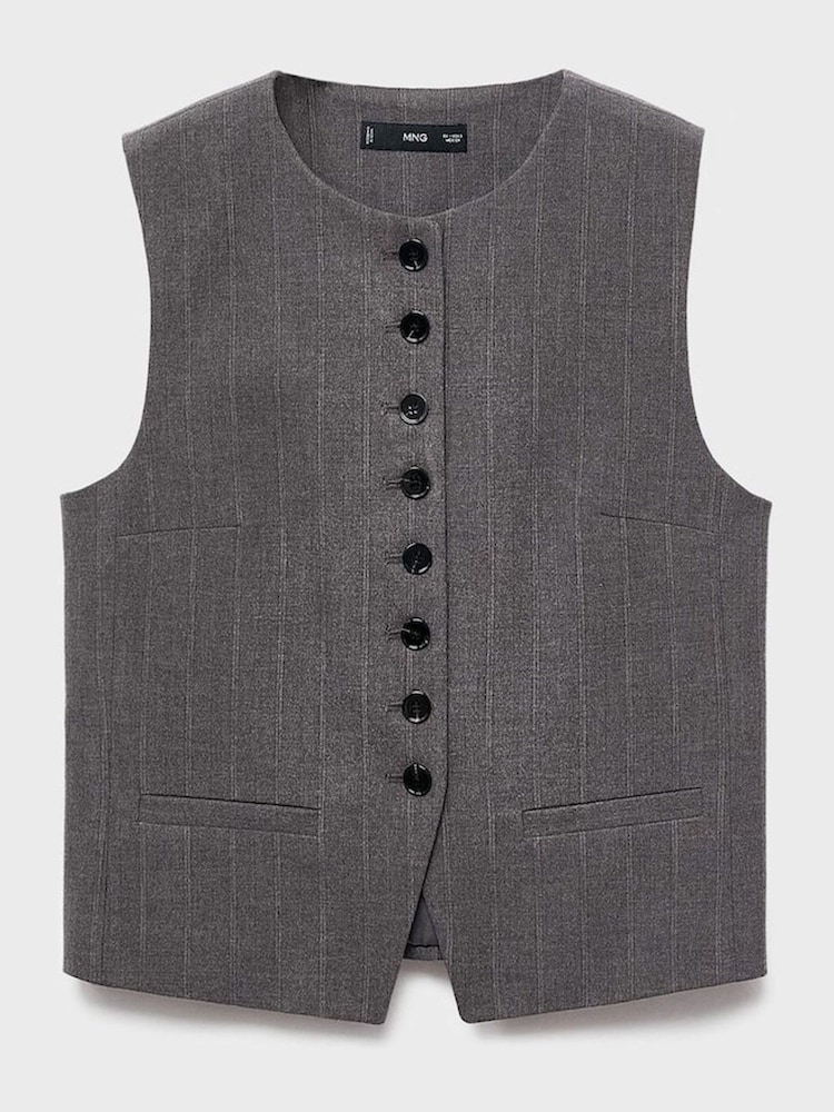 Mango Grey Gabo Waistcoat - Image 1 of 2 Mango Grey Gabo Waistcoat - Image 1 of 2