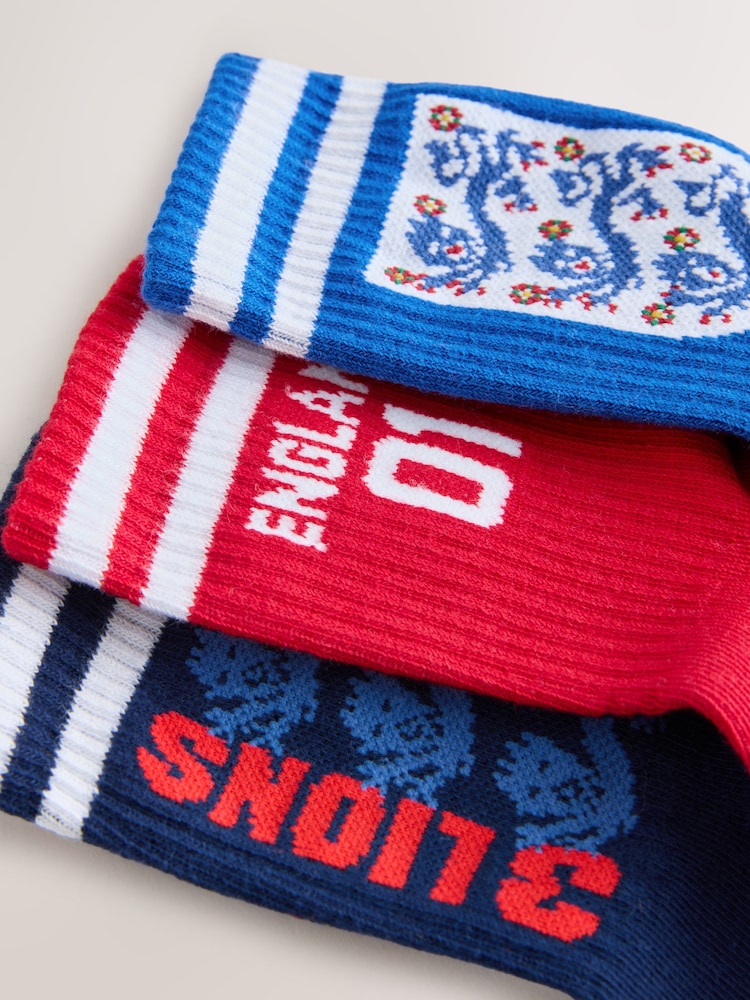England License Cotton Rich Ribbed Sports Socks 3 Pack - Image 2 of 3