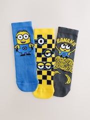 Minions License Cotton Rich Socks 3 Pack - Image 1 of 3