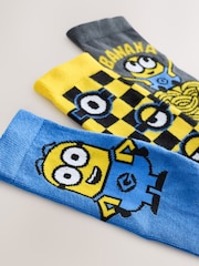 Minions License Cotton Rich Socks 3 Pack - Image 2 of 3