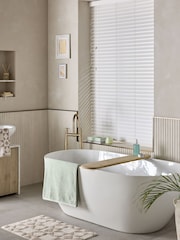 White True Made To Measure 50mm Sunwood Fauxwood Venetian Blinds - Image 2 of 6
