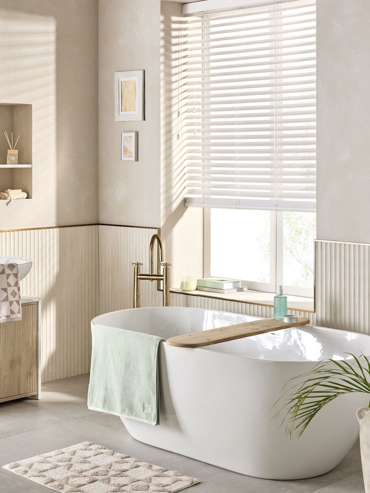 White True Made To Measure 50mm Sunwood Fauxwood Venetian Blinds - Image 6 of 6
