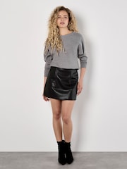 Apricot Grey Pearls Stud Gems Batwing Jumper - Image 3 of 4