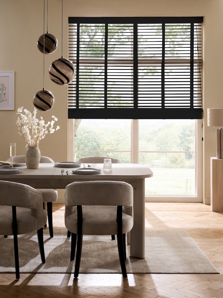 Black Made To Measure 50mm Sunwood 38mm Jet Taped Venetian Blinds - Image 2 of 6 Black Made To Measure 50mm Sunwood 38mm Jet Taped Venetian Blinds - Image 2 of 6