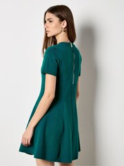 Apricot Green Panel Knitted A-Line Dress - Image 2 of 4