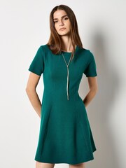 Apricot Green Panel Knitted A-Line Dress - Image 3 of 4