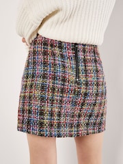 Apricot Black Multicolour Tweed Mini Skirt - Image 4 of 5