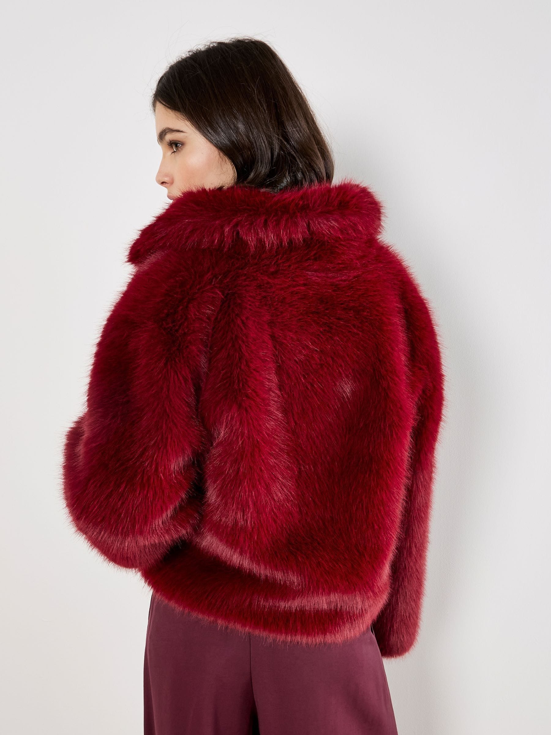 Buy Apricot Red Faux Fur Collar Short Coat from Next South Africa