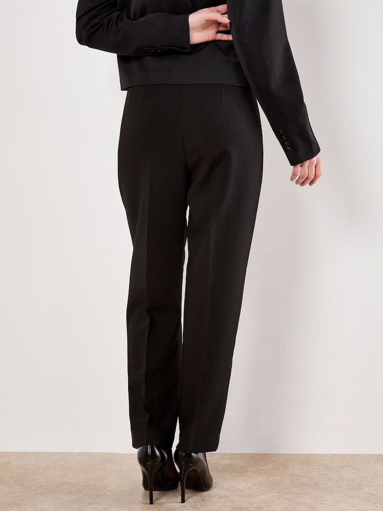 Apricot Black Pleat Tapered Tailored Trousers - Image 4 of 4