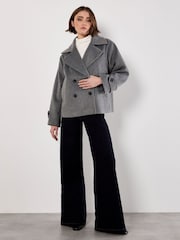Apricot Grey Tailored Short Trench Jacket - Image 2 of 5