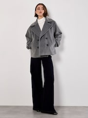 Apricot Grey Tailored Short Trench Jacket - Image 5 of 5