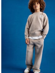 River Island Natural Boys RR Knitted Jumper & Joggers Set - Image 1 of 5