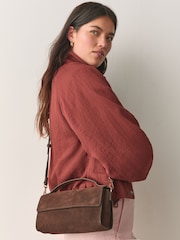 Chocolate Brown Leather Top Handle Bag - Image 2 of 7