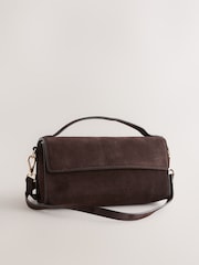 Chocolate Brown Leather Top Handle Bag - Image 4 of 7