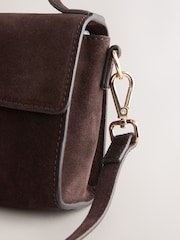 Chocolate Brown Leather Top Handle Bag - Image 6 of 7