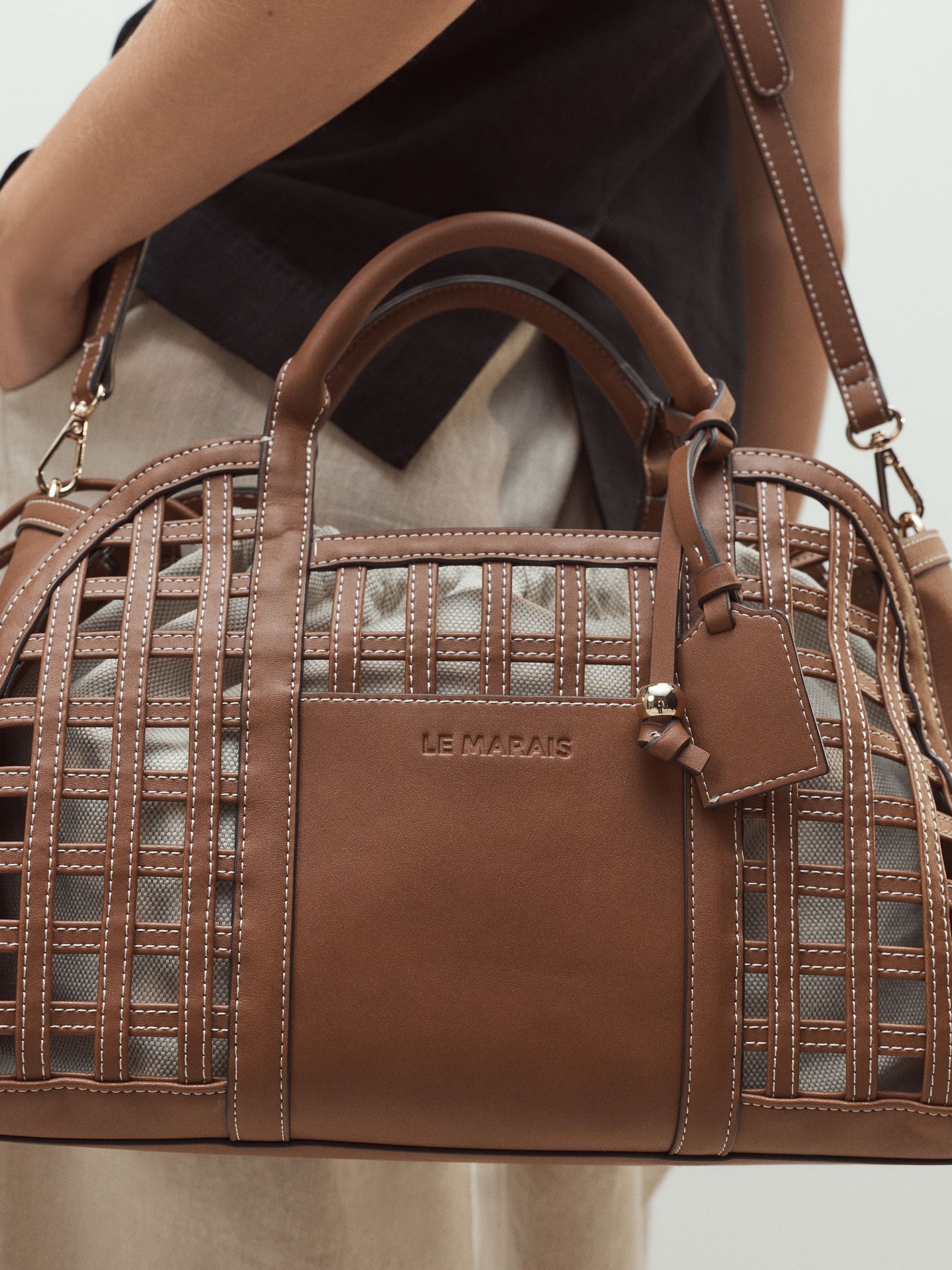 Buy Tan Brown Cut Out Hand Held Bag from Next Oman
