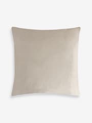 Natural 43 x 43cm Cut Velvet Textured Stripe Cushion - Image 2 of 2