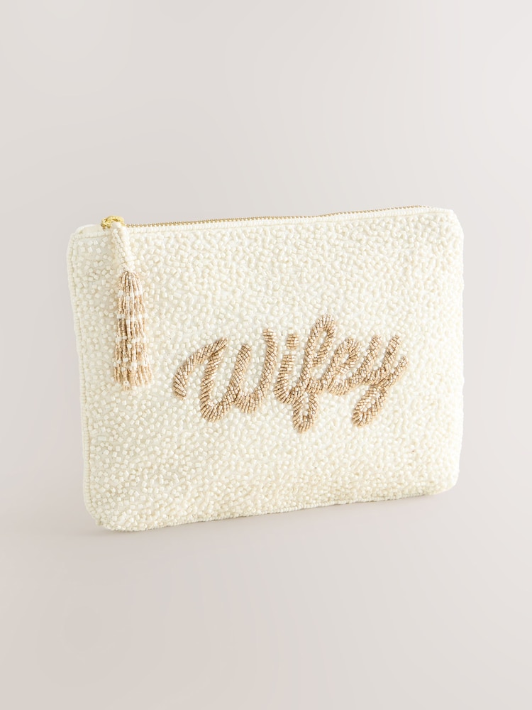 Elfenbein - Perlenbesetztes Braut-Täschchen - Bild 2 von 7