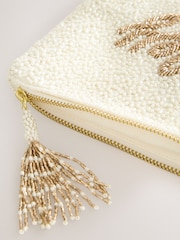 Elfenbein - Perlenbesetztes Braut-Täschchen - Bild 6 von 7