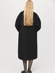 Mango Black Handmade Oversized Wool Coat - Image 4 of 7
