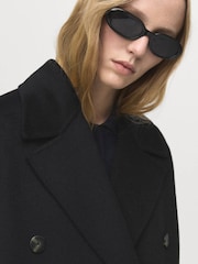 Mango Black Handmade Oversized Wool Coat - Image 5 of 7