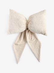 Natural 3D Extra Large Faux Fur Bow Cushion - Image 3 of 4