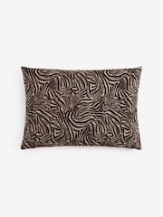Brown 40 x 59cm Cut Velvet Abstract Zebra Cushion - Image 4 of 5