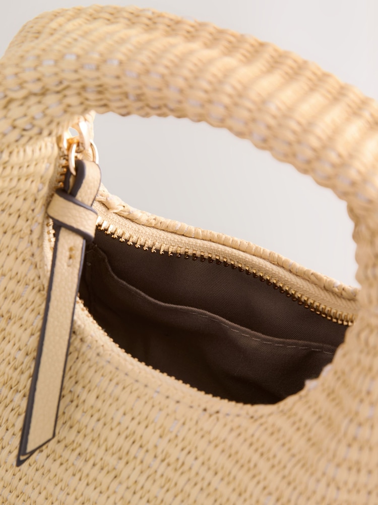 大地色 - Raffia Effect Mini Hand Held Bag - 圖片 9/9