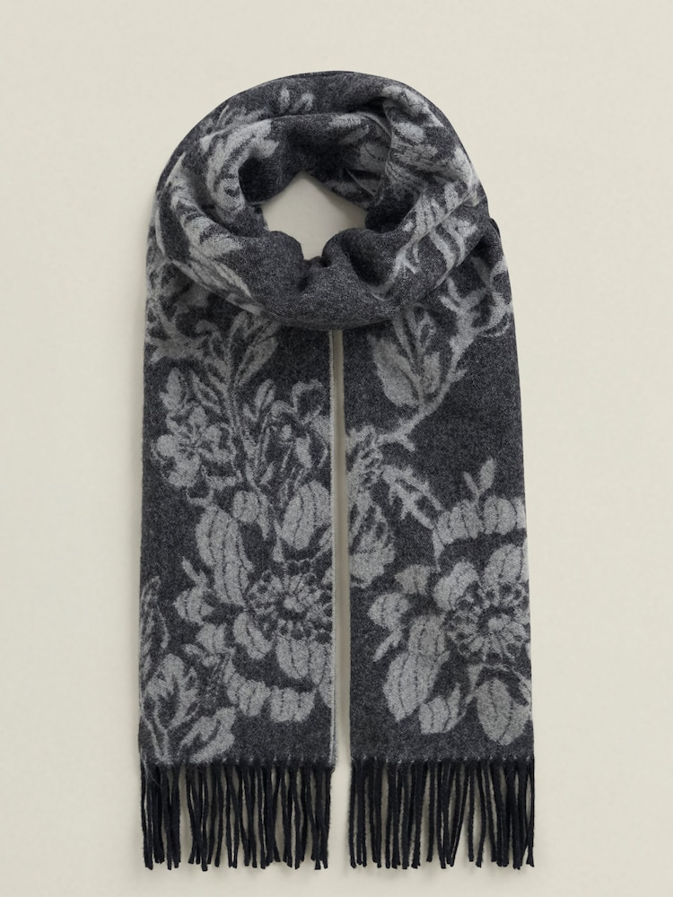 Hobbs Grey Paula Wool Scarf - Image 2 of 2