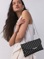 Black/White Polka Dot Clutch Bag - Image 2 of 8