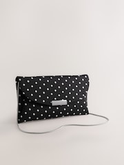 Black/White Polka Dot Clutch Bag - Image 4 of 8