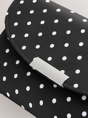 Black/White Polka Dot Clutch Bag - Image 6 of 8