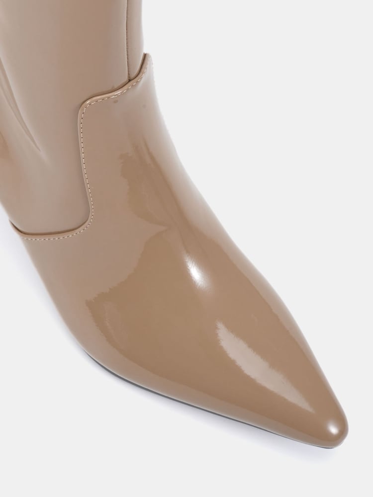 Novo Natural Kylie Mid Stiletto Heel Point Ankle Boots - Image 6 of 6