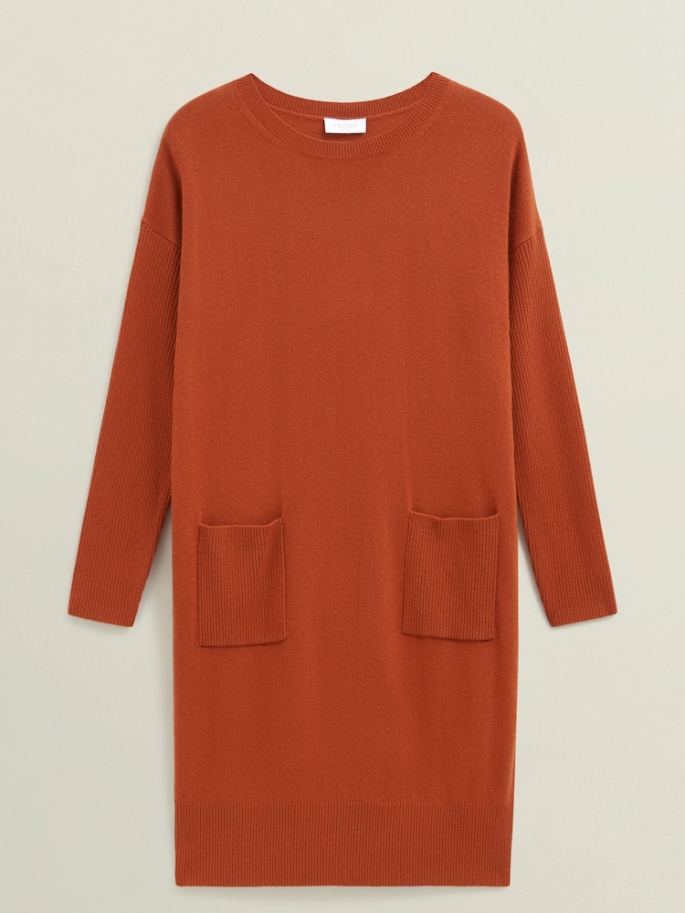 Hobbs Orange Petite Devora Knitted Dress - Image 4 of 4 Hobbs Orange Petite Devora Knitted Dress - Image 4 of 4