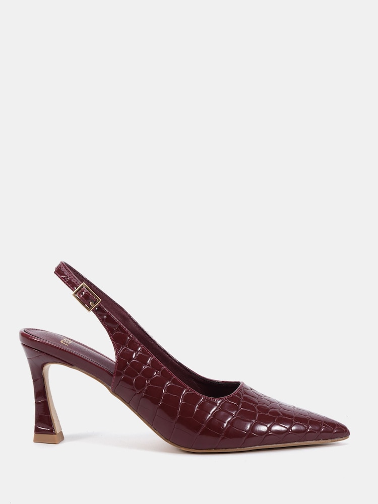 Novo Red Wide Fit ILLY Slingack Mid Heels Point Courts - Image 6 of 6