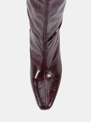 Rot - Novo GRACELYN Curved Mid Heel Knee Boots - Bild 4 von 5