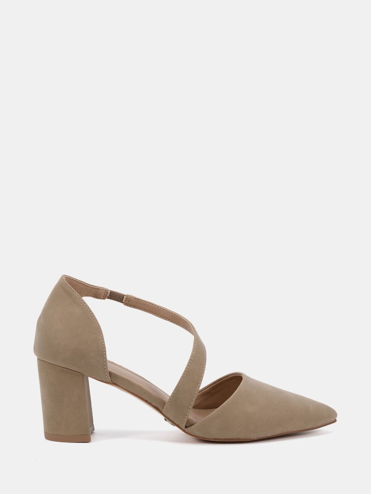 Novo Natural Wide Fit Idaho Mid Block Asymetric Strap Point Courts - Image 2 of 4