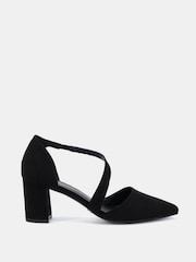 Novo Black Wide Fit Idaho Mid Block Asymetric Strap Point Courts - Image 2 of 6