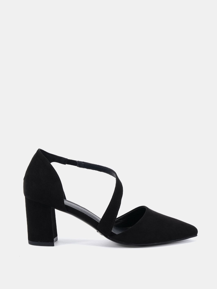 Novo Black Wide Fit Idaho Mid Block Asymetric Strap Point Courts - Image 2 of 6