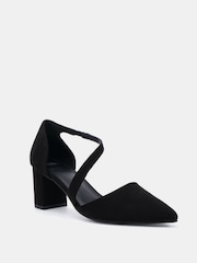 Novo Black Wide Fit Idaho Mid Block Asymetric Strap Point Courts - Image 3 of 6