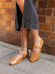 Novo Nude Standard Fit CANDY Mary Jane Stud Flat Shoes - Image 1 of 6