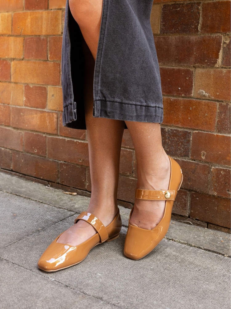 Novo Nude Standard Fit CANDY Mary Jane Stud Flat Shoes - Image 1 of 6