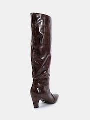 Novo Brown GRACELYN Curved Mid Heel Knee Boots - Image 4 of 6