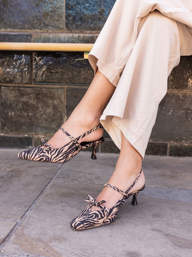 Novo Animal Wide Fit Illuminate Mary Jane Bow Slingback Mid Heel Courts - Image 1 of 1