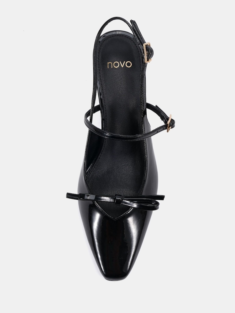 Novo Animal ILLUMINATE Mary Jane Bow Slingback Mid Heel Courts - Image 6 of 6