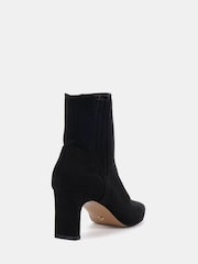 Novo Black Wide Fit Kara Low Slim Block Heel Sqaure Point Chelsea Ankle Boots - Image 4 of 6