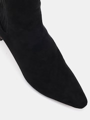 Novo Black Wide Fit Kara Low Slim Block Heel Sqaure Point Chelsea Ankle Boots - Image 5 of 6