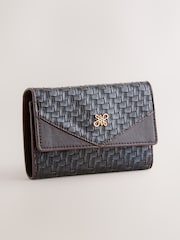 Chocolate Brown Weave Detail Purse - Image 1 of 5