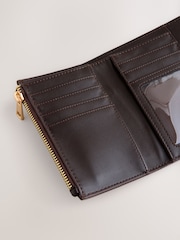 Chocolate Brown Weave Detail Purse - Image 3 of 5